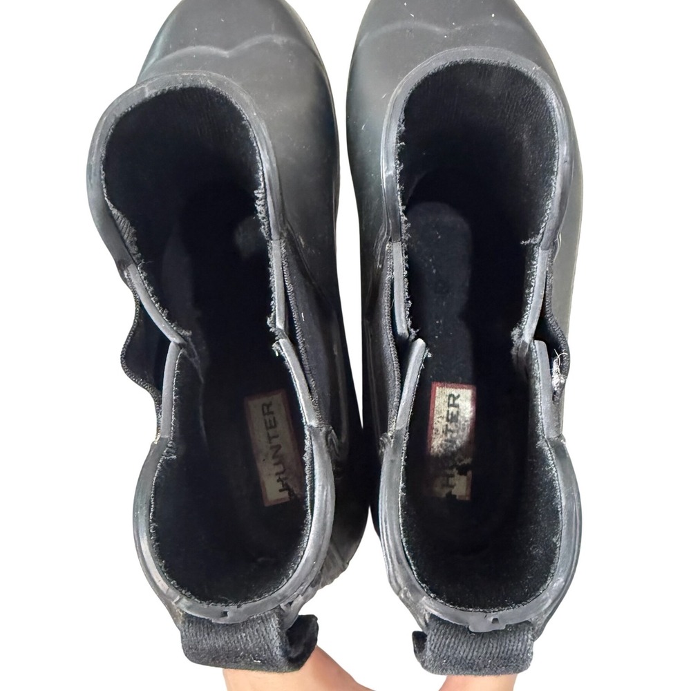 Hunter Original Chelsea Rain Boots Womens 9 Black Rubber Waterproof WFS2078RMA - Picture 6 of 8